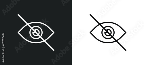 stealth line icon in white and black colors. stealth flat vector icon from stealth collection for web, mobile apps and ui.