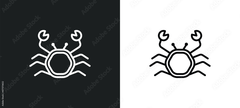 Εκτύπωση καμβά crab line icon in white and black colors