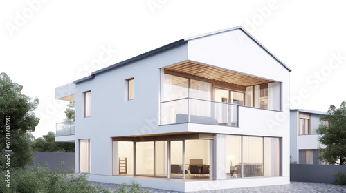 Luxurious modern house isolated on transparent or white background © Eli Berr