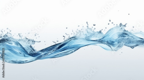 A blue water wave on a white background
