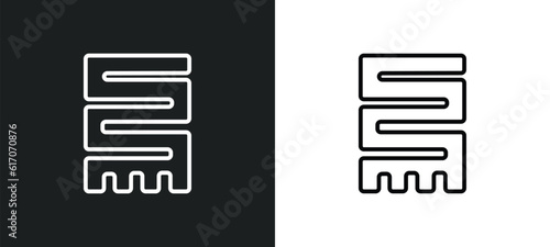 toughness line icon in white and black colors. toughness flat vector icon from toughness collection for web, mobile apps and ui.