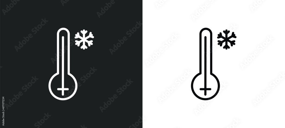 freezing line icon in white and black colors. freezing flat vector icon from freezing collection for web, mobile apps and ui. freezing line icon in white and black colors. freezing flat vector icon from freezing collection for web, mobile apps and ui.