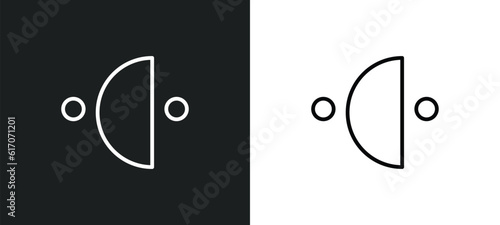last quarter line icon in white and black colors. last quarter flat vector icon from last quarter collection for web, mobile apps and ui.