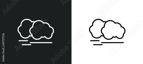 haze line icon in white and black colors. haze flat vector icon from haze collection for web, mobile apps and ui.