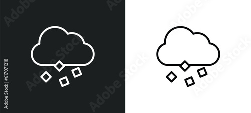 ice pellets line icon in white and black colors. ice pellets flat vector icon from ice pellets collection for web, mobile apps and ui.