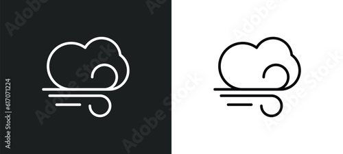 gust line icon in white and black colors. gust flat vector icon from gust collection for web, mobile apps and ui.