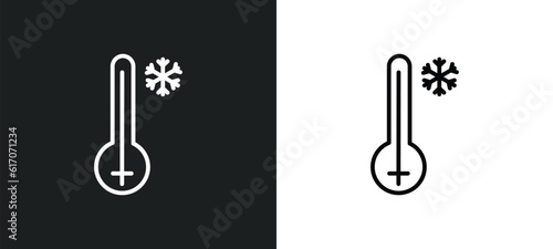 freezing line icon in white and black colors. freezing flat vector icon from freezing collection for web, mobile apps and ui.