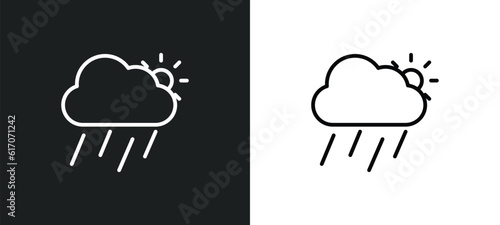 downpour line icon in white and black colors. downpour flat vector icon from downpour collection for web, mobile apps and ui.