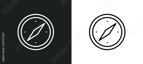 navigator line icon in white and black colors. navigator flat vector icon from navigator collection for web, mobile apps and ui.