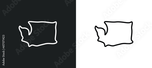 washington line icon in white and black colors. washington flat vector icon from washington collection for web, mobile apps and ui.