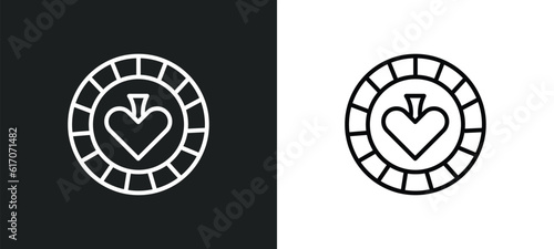 casino line icon in white and black colors. casino flat vector icon from casino collection for web, mobile apps and ui.
