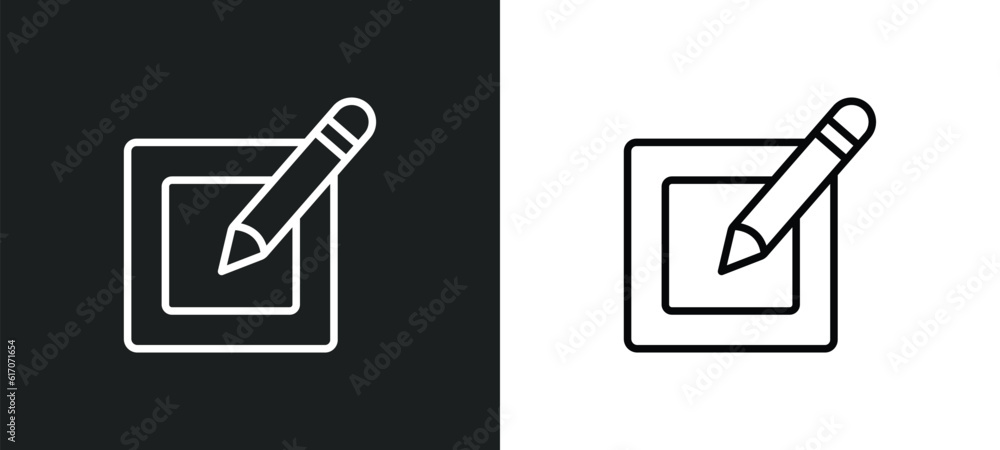 writing square line icon in white and black colors. writing square flat vector icon from writing square collection for web, mobile apps and ui. writing square line icon in white and black colors. writing square flat vector icon from writing square collection for web, mobile apps and ui.