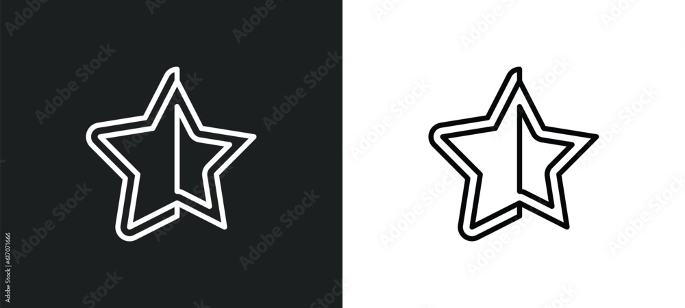 black star line icon in white and black colors. black star flat vector icon from star collection for web, mobile apps and ui. black star line icon in white and black colors. black star flat vector icon from star collection for web, mobile apps and ui.