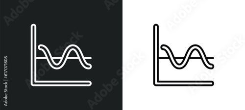 sine wave line icon in white and black colors. sine wave flat vector icon from sine wave collection for web, mobile apps and ui. photo