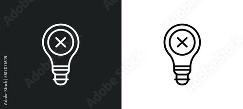 bad idea line icon in white and black colors. bad idea flat vector icon from bad idea collection for web, mobile apps and ui.