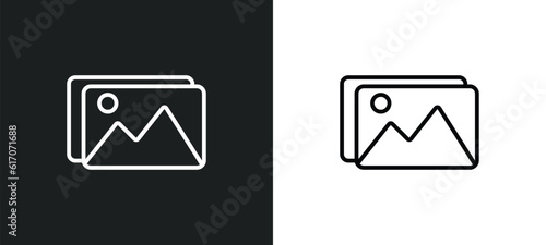 images line icon in white and black colors. images flat vector icon from images collection for web, mobile apps and ui.