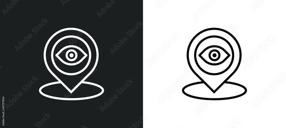 tracking line icon in white and black colors. tracking flat vector icon from tracking collection for web, mobile apps and ui. tracking line icon in white and black colors. tracking flat vector icon from tracking collection for web, mobile apps and ui.