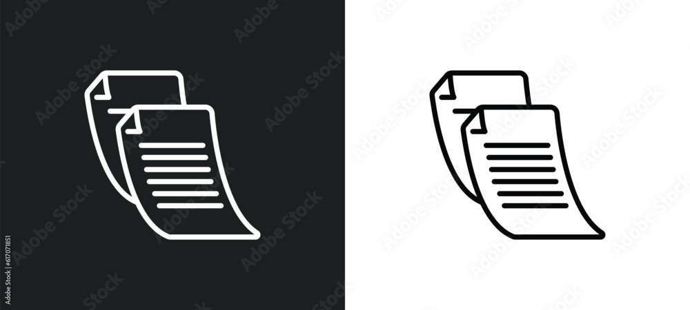 written paper line icon in white and black colors. written paper flat vector icon from written paper collection for web, mobile apps and ui. written paper line icon in white and black colors. written paper flat vector icon from written paper collection for web, mobile apps and ui.
