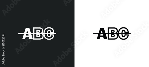 strikethrough line icon in white and black colors. strikethrough flat vector icon from strikethrough collection for web, mobile apps and ui.