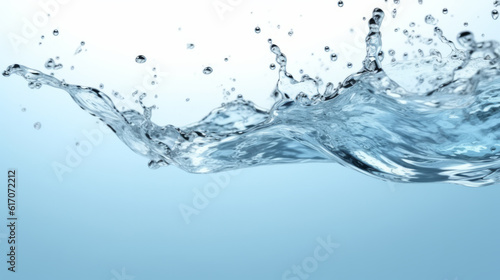 Water splashing in the air on a blue background