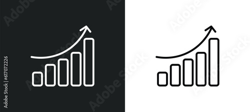 increase success line icon in white and black colors. increase success flat vector icon from increase success collection for web, mobile apps and ui.
