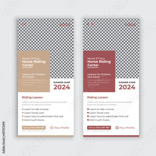 Horseback riding lesson Dl flyer template or Horse Farm Rack Card/dl flyer, poster, leaflet Template Horse riding lessons Rack Card/dl flyer/poster/leaflet Template

