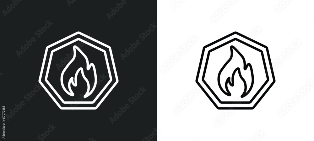 fire line icon in white and black colors. fire flat vector icon from fire collection for web, mobile apps and ui. fire line icon in white and black colors. fire flat vector icon from fire collection for web, mobile apps and ui.