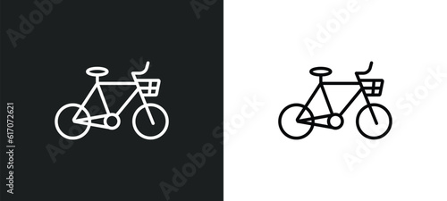 bikes line icon in white and black colors. bikes flat vector icon from bikes collection for web, mobile apps and ui.