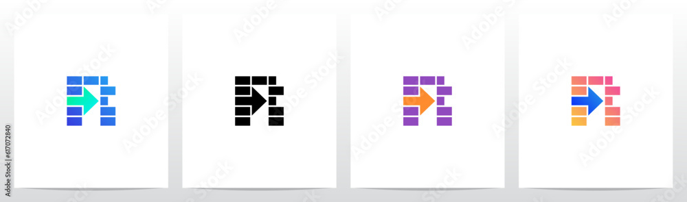 Rectangles And Arrow Letter Logo Design R Rectangles And Arrow Letter Logo Design R