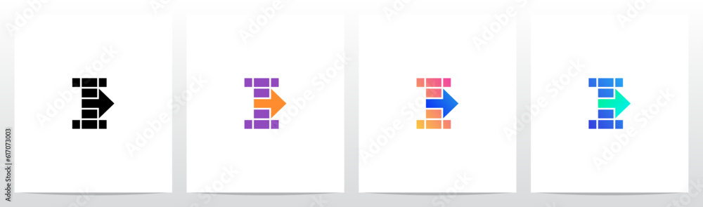 Rectangles And Arrow Letter Logo Design I