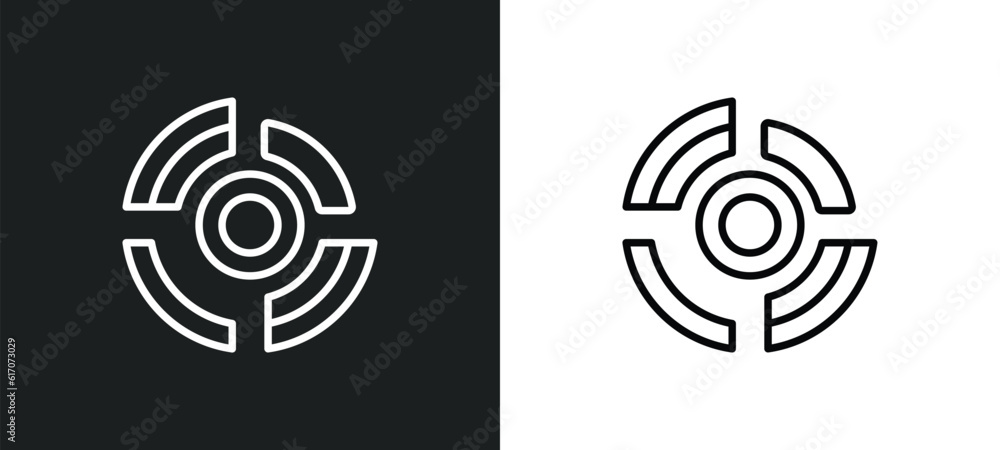 radial line icon in white and black colors. radial flat vector icon from radial collection for web, mobile apps and ui. radial line icon in white and black colors. radial flat vector icon from radial collection for web, mobile apps and ui.