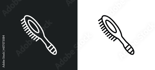 combs line icon in white and black colors. combs flat vector icon from combs collection for web, mobile apps and ui.