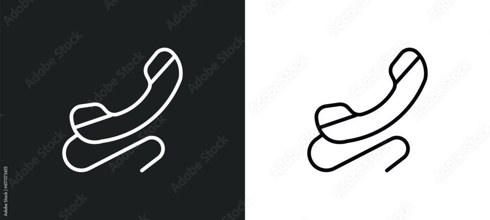 phone with wire line icon in white and black colors. phone with wire flat vector icon from phone with wire collection for web, mobile apps and ui.