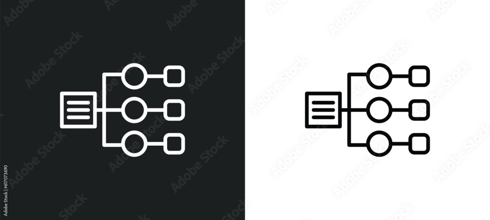 sitemaps line icon in white and black colors. sitemaps flat vector icon from sitemaps collection for web, mobile apps and ui. - obrazy, fototapety, plakaty 