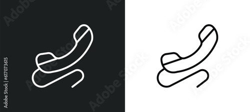 phone with wire line icon in white and black colors. phone with wire flat vector icon from phone with wire collection for web, mobile apps and ui.