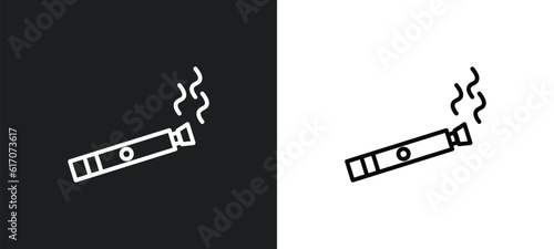 electronic cigarette line icon in white and black colors. electronic cigarette flat vector icon from electronic cigarette collection for web, mobile apps and ui.