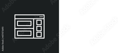 semantic elements line icon in white and black colors. semantic elements flat vector icon from semantic elements collection for web, mobile apps and ui.