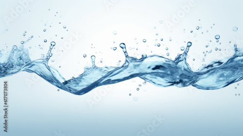Water splashing into the air on a blue background