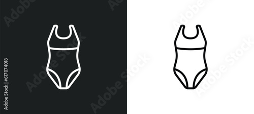 swimsuit line icon in white and black colors. swimsuit flat vector icon from swimsuit collection for web, mobile apps and ui.