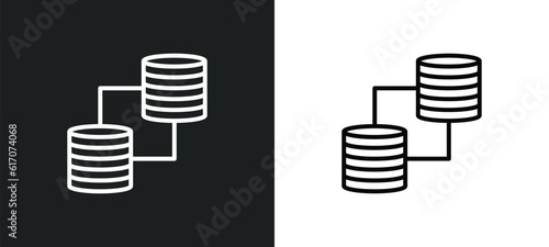 data line icon in white and black colors. data flat vector icon from data collection for web, mobile apps and ui.