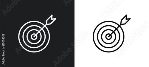 target line icon in white and black colors. target flat vector icon from target collection for web, mobile apps and ui.