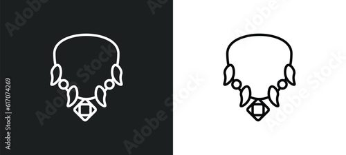 amulet line icon in white and black colors. amulet flat vector icon from amulet collection for web, mobile apps and ui.