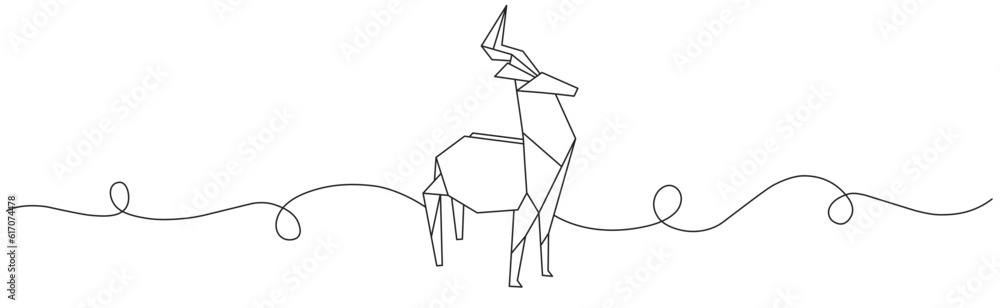 Line art vector illustration of deer origami Line art vector illustration of deer origami