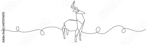 Line art vector illustration of deer origami