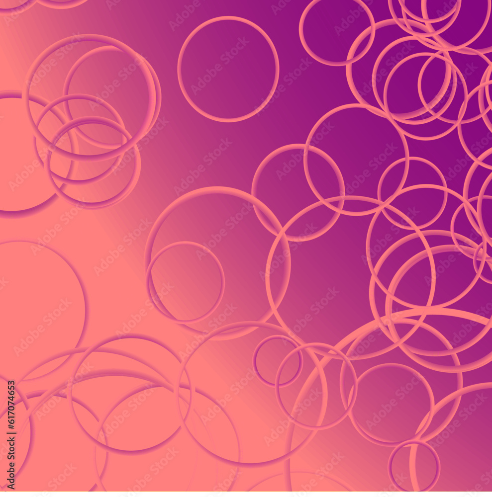 Vector geometric abstract pattern in the form of contour gold rings on a pink gradient background Vector geometric abstract pattern in the form of contour gold rings on a pink gradient background