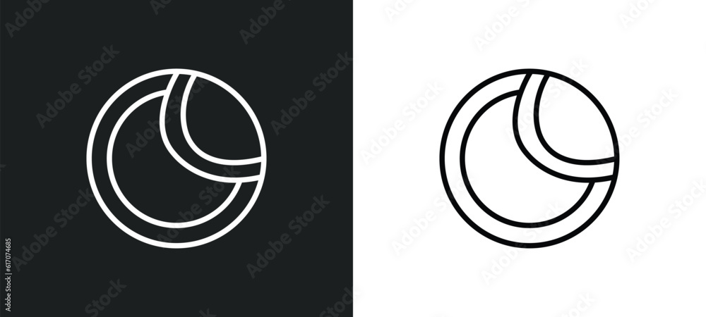 Obraz premium tennis ball line icon in white and black colors. tennis ball flat vector icon from tennis ball collection for web, mobile apps and ui.