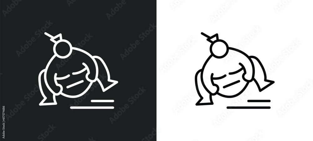 sumo line icon in white and black colors. sumo flat vector icon from sumo collection for web, mobile apps and ui. sumo line icon in white and black colors. sumo flat vector icon from sumo collection for web, mobile apps and ui.