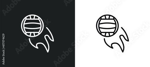 volleyball line icon in white and black colors. volleyball flat vector icon from volleyball collection for web, mobile apps and ui.