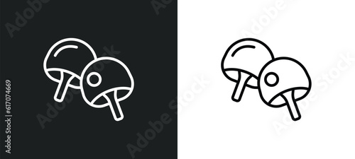 table tennis line icon in white and black colors. table tennis flat vector icon from table tennis collection for web, mobile apps and ui.