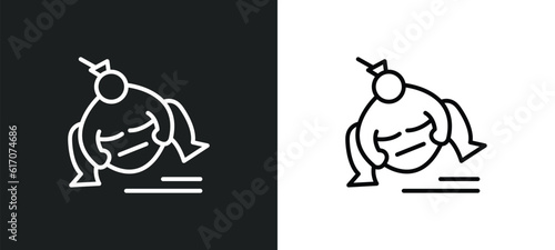 sumo line icon in white and black colors. sumo flat vector icon from sumo collection for web, mobile apps and ui.